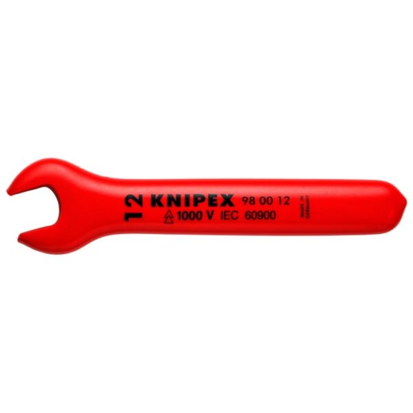 Knipex 980012 12mm x 5" 1000V Insulated Open End Wrench