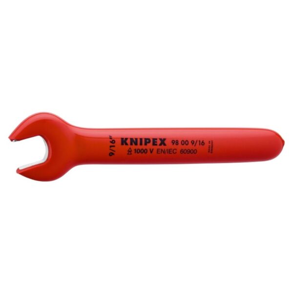 Knipex 98009/16 9/16" x 6" 1000V Insulated Open End Wrench