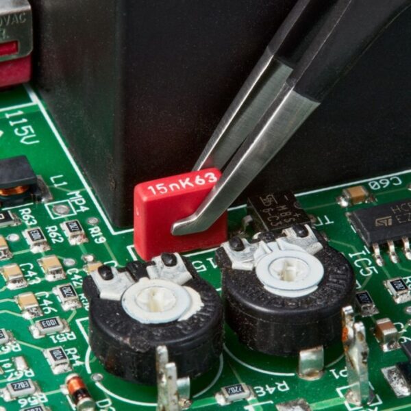 Knipex 980878ESD 4-3/4" Stainless Steel Positioning Tweezers - 90° Angled - ESD