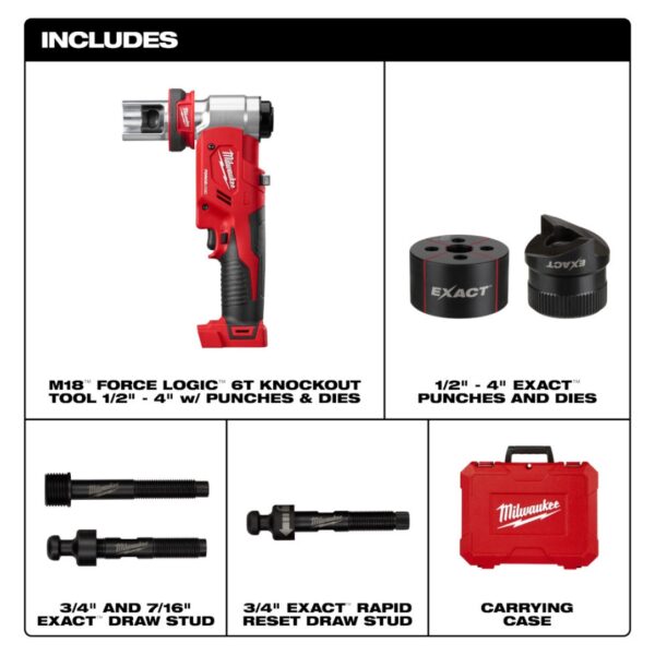 Milwaukee 2677-04 M18 FORCE LOGIC 6 Ton Knockout Tool 1/2" to 4" - Tool Only