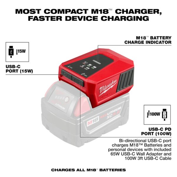 Milwaukee 2847-20 M18 TOP-OFF Charger and Power Supply - Tool Only (1) Milwaukee 2847-20 M18 TOP-OFF Charger and Power Supply - Tool Only