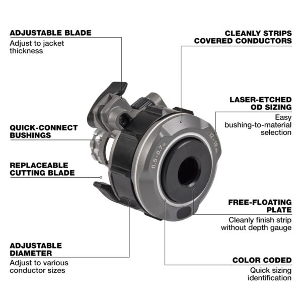 Milwaukee 49-16-B078 0.5" - 0.7" Adjustable Bushing for M18 FUEL Cable Stripper