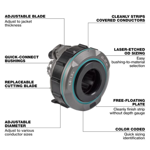 Milwaukee 49-16-B187 1.6" - 1.8" Adjustable Bushing for M18 FUEL Cable Stripper