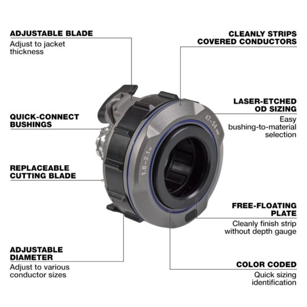 Milwaukee 49-16-B215 1.8" - 2.1" Adjustable Bushing for M18 FUEL Cable Stripper