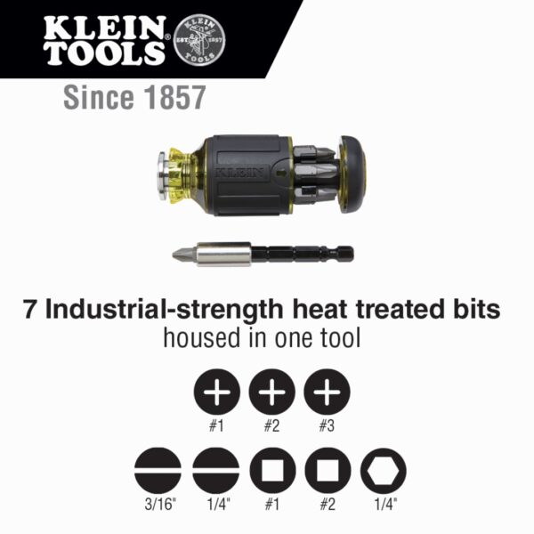 Klein 32308F 10-in-1 Impact-Rated Stubby Driver Set with Flip Socket