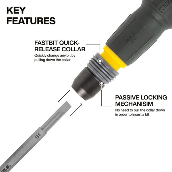 Klein 32960A FASTBIT TRU-GRIP Phillips/Slotted Screwdriver