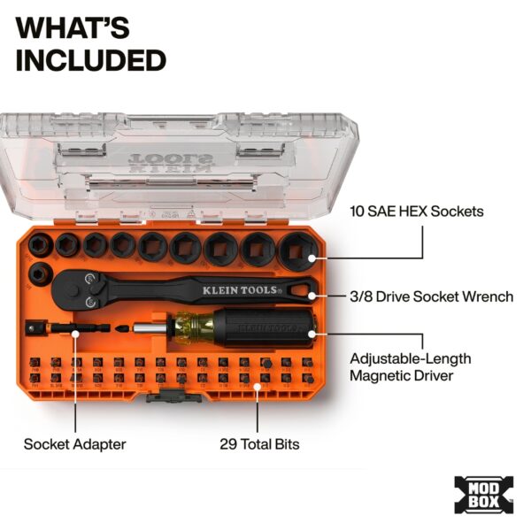 Klein 33806 PROFLEX SAE Impact Driver Bit and Socket Set 43-Piece