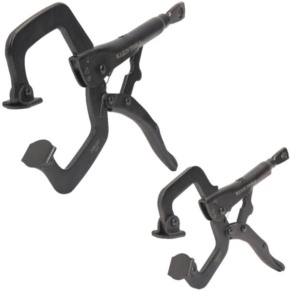 Klein 38662 6" and 11" C-Clamp Locking Pliers with Swivel Jaws Set