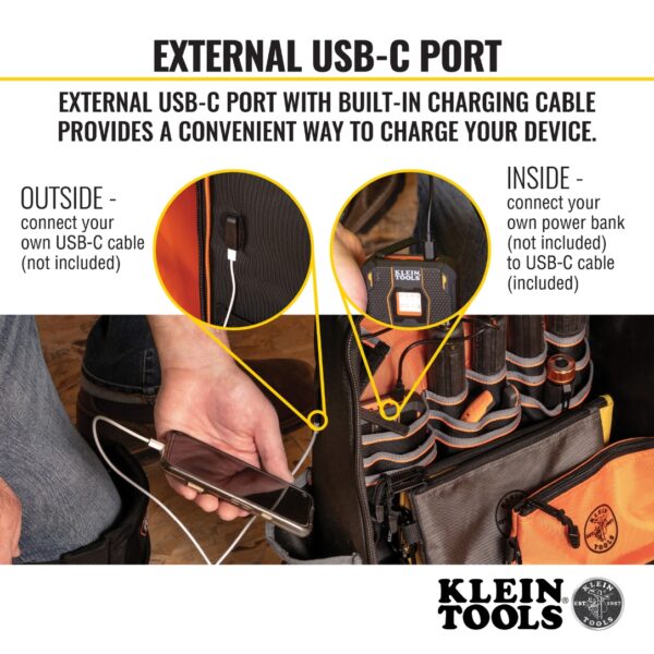 Klein 62482 TRADESMAN PRO 27-Pocket Tool Station Backpack Tool Bag (4) Klein 62482 TRADESMAN PRO 27-Pocket Tool Station Backpack Tool Bag