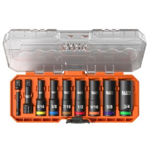 Klein 65109IMPCT KNECT 3/8" Drive Deep-Well SAE Impact Socket Set 9-Piece