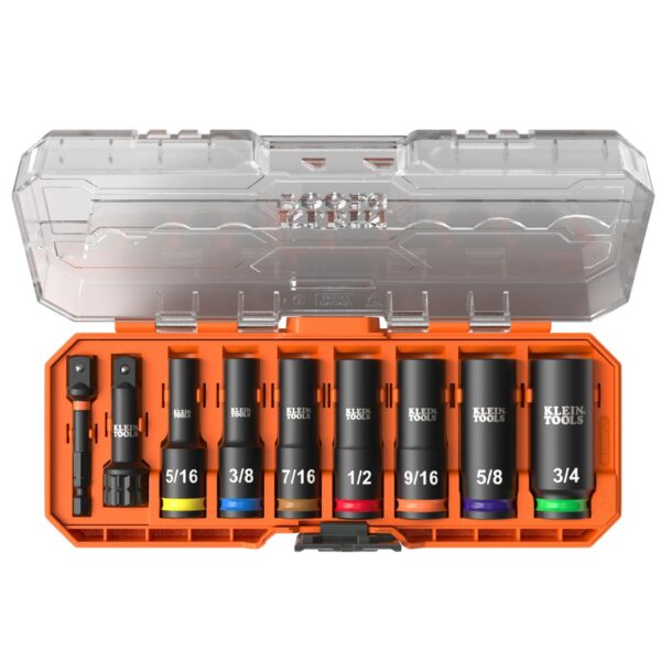 Klein 65109IMPCT KNECT 3/8" Drive Deep-Well SAE Impact Socket Set 9-Piece