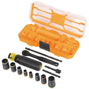 Klein 65242 KNECT Ratcheting Impact Flip Socket Screwdriver Set 13-Piece