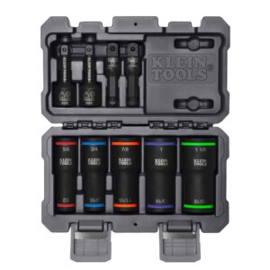 Klein 66055 2-in-1 Impact Flip Socket Set 5-Piece