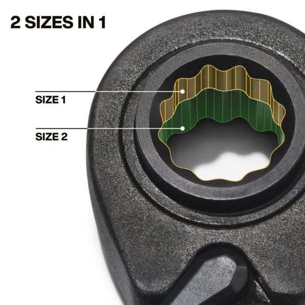 Klein 68216 90-Tooth 12 Point 4-in-1 SAE Ratcheting Wrench Set 2-Piece
