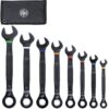 Klein 69408G 90-Tooth 12 Point SAE Combination Ratcheting Wrench Set 8-Piece