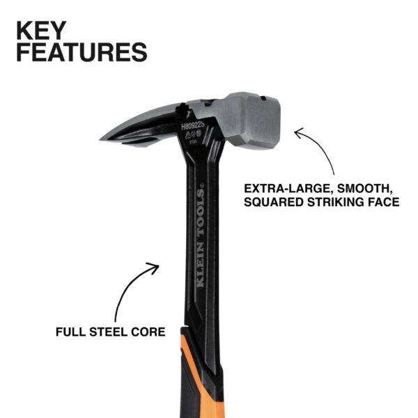 Klein H80922S 22oz Steel Smooth Face Hammer (1) Klein H80922S 22oz Steel Smooth Face Hammer