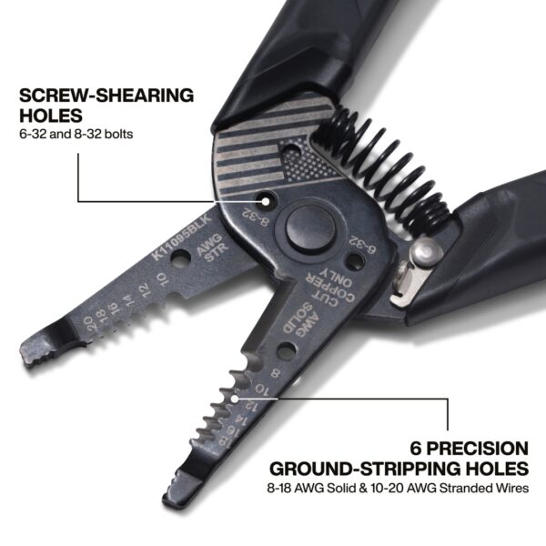 Klein K11095BLK KLEIN-KURVE Limited Edition Blackout 8-20 AWG Wire Stripper/Cutter