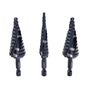 Klein QRST2S Quick-Release Double Fluted Step Drill Bit Set 3-Piece