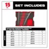 Milwaukee 48-22-0156 Metric Ratcheting Combination Wrench Set 15-Piece with Tray for PACKOUT Drawers