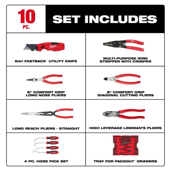 Milwaukee 48-22-0159 Pliers and Pick Set with Tray for PACKOUT Drawers 11-Piece