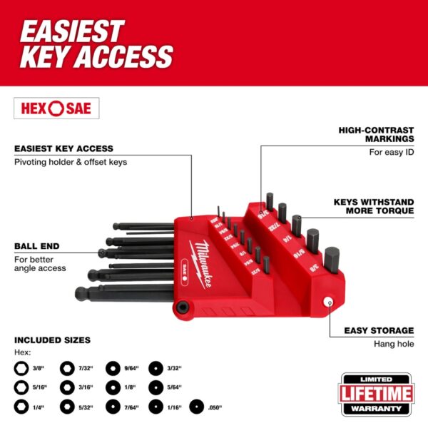 Milwaukee 48-22-0161 Hex Key and Hammer Set Tray for PACKOUT Drawers 9-Piece