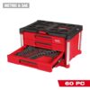 Milwaukee 48-22-9492 Metric and SAE Combination Wrench Set with PACKOUT 4-Drawer Tool Box 60-Piece