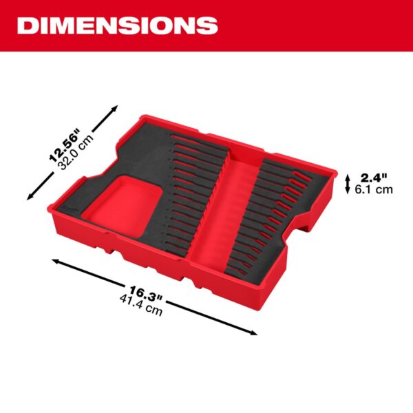 Milwaukee 48-22-0155 SAE Combination Wrench Set Tray for PACKOUT Drawers 15-Piece