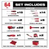Milwaukee 48-22-9493 Hand Tool Set with PACKOUT 4-Drawer Tool Box 64-Piece
