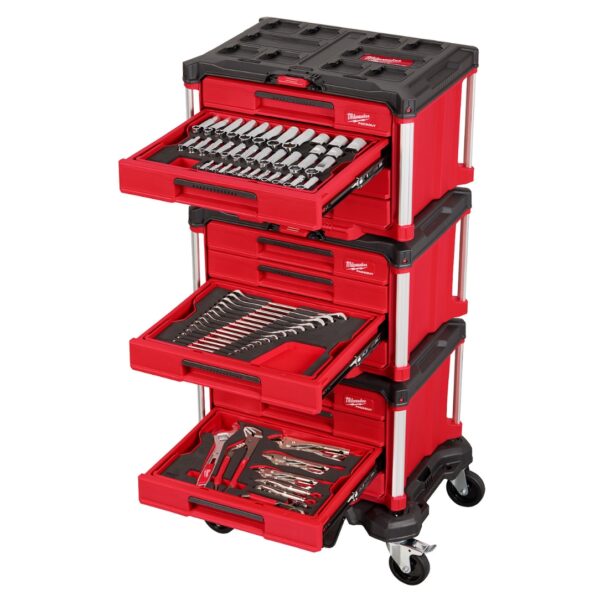 Milwaukee 48-22-9495 Master Mechanics Hand Tool Set with PACKOUT Drawers and Dolly 366-Piece