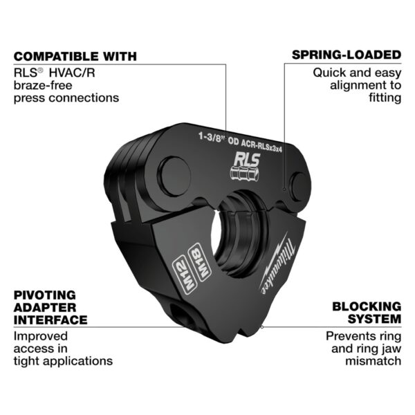 Milwaukee 49-16-2461RX 1/4" - 7/8" RLS Pivoting Press Ring Kit for M12 FORCE LOGIC Press Tool
