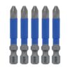 Wiha 70269 TERMINATORBLUE Phillips #2 x 2" Impact Driver Bits 5-Pack