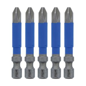 Wiha 70269 TERMINATORBLUE Phillips #2 x 2" Impact Driver Bits 5-Pack