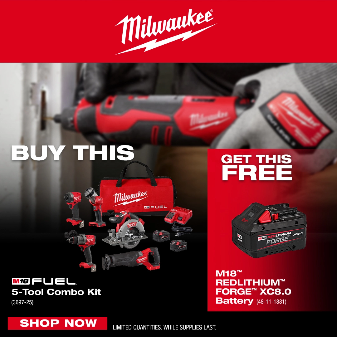 M18 FUEL 5PC COMBO KIT Free Battery with a 3697-25 5pc Combo Kit