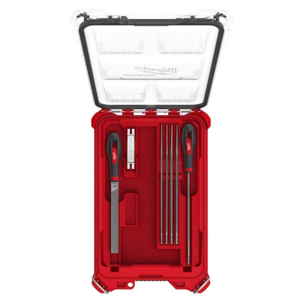 Milwaukee 49-16-2880 Saw Chain Sharpening Set with PACKOUT Low-Profile Compact Organizer 9-Piece
