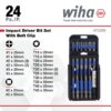 Wiha 70289 TERMINATORBLUE PH/SQ/TX Impact Driver Bit Set with Belt Clip 24-Piece