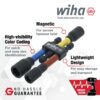 Wiha 70489 1/4", 5/16", 3/8" Colour-Coded Magnetic Socket Adapter Set