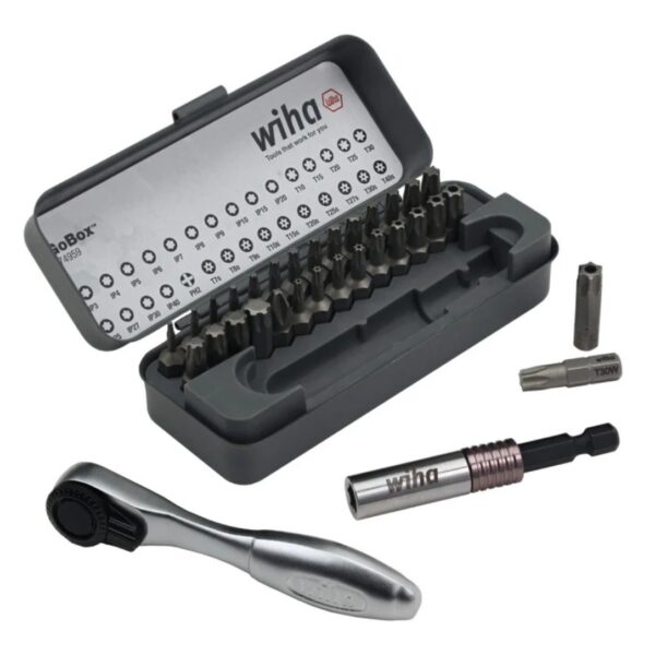 Wiha 74959 GOBOX Master Torx Bit Set with Mini Ratchet 32-Piece