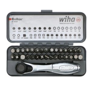 Wiha 74984 GOBOX Standard Bit Set with Mini Ratchet 32-Piece
