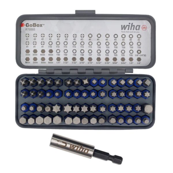 Wiha 76868 GOBOX TERMINATORBLUE Impact Bit Set 61-Piece