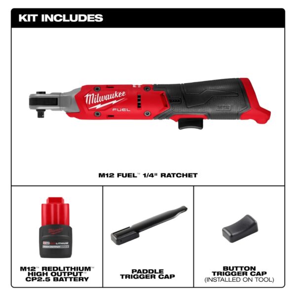 Milwaukee 3052-21 M12 FUEL 1/4" Ratchet Kit
