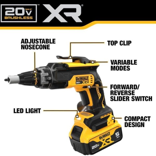 DeWalt DCF630B 20V MAX XR Brushless Drywall Screwgun