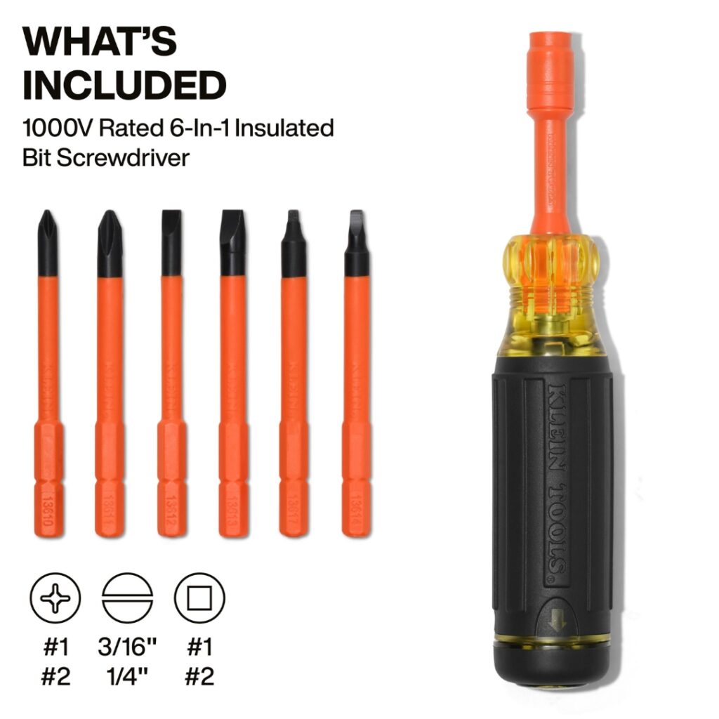 Screwdriver Lock Klein 32306INS 6-in-1 Insulated Auto-Lock Screwdriver - BC Fasteners ...