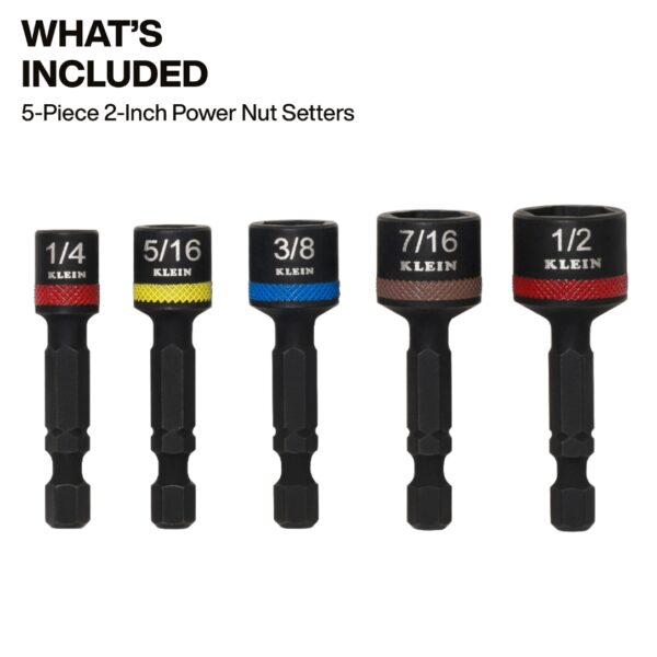 Klein 32925S 2" Magnetic Power Nut Setters 5-Piece