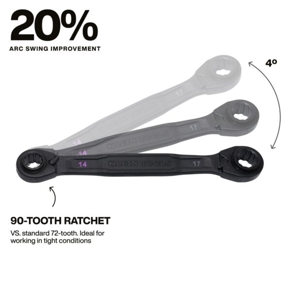 Klein 68216M 4-in-1 Metric Ratcheting Wrench Set 2-Piece