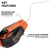 Klein CHLK100S 100ft Smooth Retractable Chalk Reel with Blue Chalk (1) Klein CHLK100S 100ft Smooth Retractable Chalk Reel with Blue Chalk