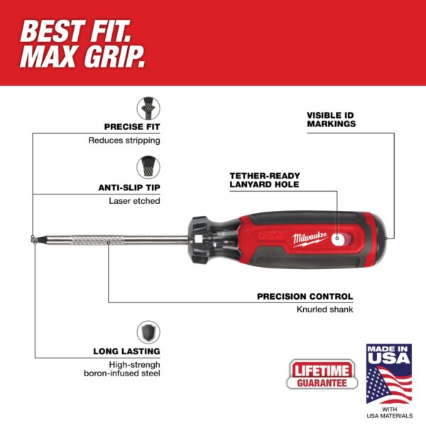 Milwaukee MT227 USA Made #1 Square x 8" Shank Cushion Grip Screwdriver