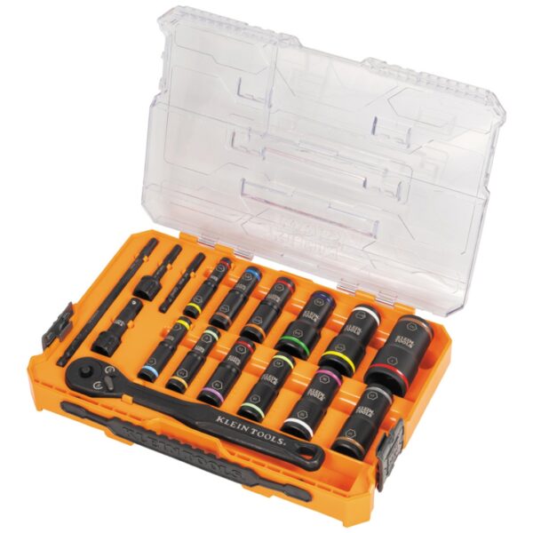 Klein 65626 KNECT SAE and Metric Deep-Well Heavy-Duty Impact Socket and Ratchet Set