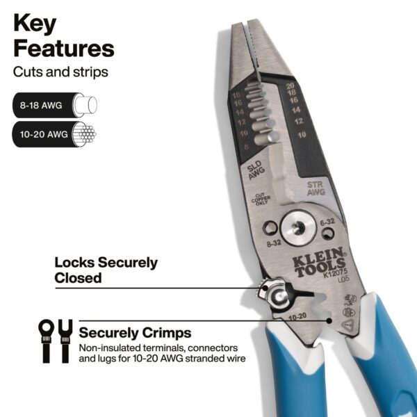 Klein K12075 Slim-Forged Wire Stripper / Cutter