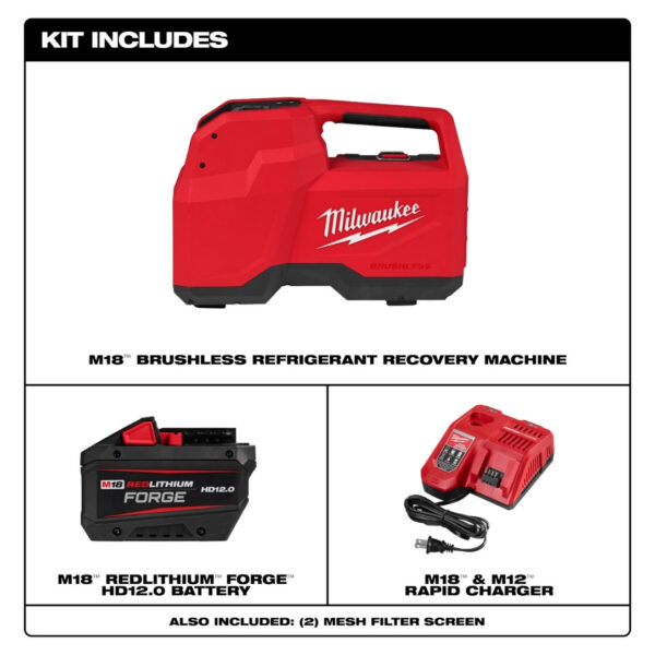Milwaukee 2938-21 M18 Brushless Refrigerant Recovery Machine Kit