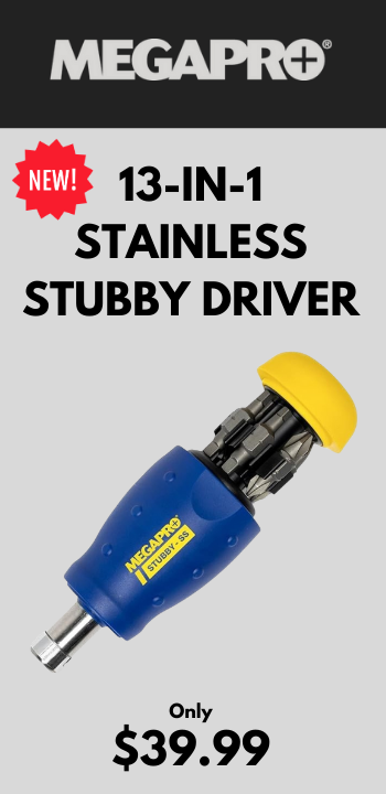 Megapro Stubby Stainless Screwdriver Now in Stock